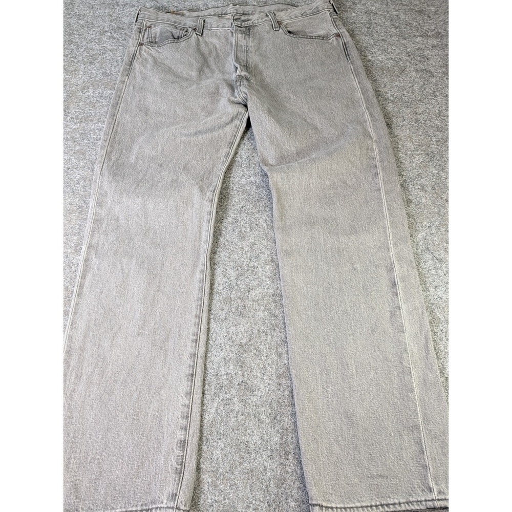 Levis 501 Original Fit Grey Jeans Mens W36 L29 Button Fly Straight Leg Denim EUC
